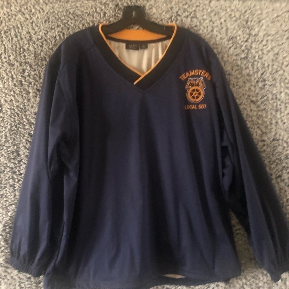 Beautiful Mens pullover Windbreaker Navy Bleu Size L